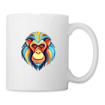 Mandrill Aquarelle Colorée Dessin Animé Kawaii Animal - Mug blanc - blanc - Droite