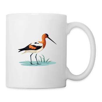 Avocet Colorful Watercolor Cartoon Kawaii Animal - Mug - white - Right
