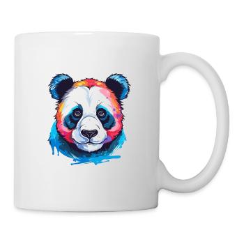 Panda Buntes Aquarell Cartoon Kawaii Tier - Tasse - Weiß - Rechts