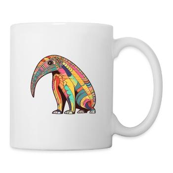 Ameisenbär Bunte Aquarell-Karikatur Kawaii-Tier - Tasse - Weiß - Rechts