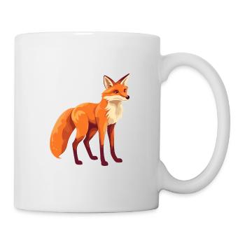 Fox Colorful Watercolor Cartoon Kawaii Animal - Mug - white - Right