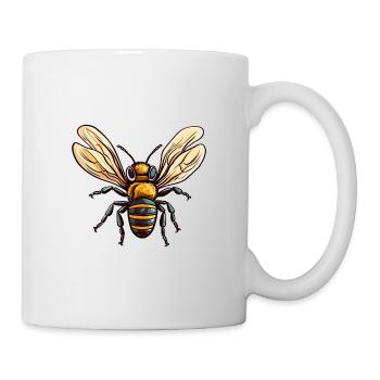 Bee Colorful Watercolor Cartoon Kawaii Animal - Mug - white - Right