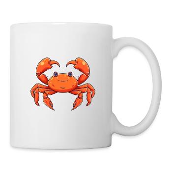 Crab Colorful Watercolor Cartoon Kawaii Animal - Mug - white - Right