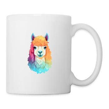 Alpaga Aquarelle Colorée Dessin Animé Kawaii Animal - Mug blanc - blanc - Droite