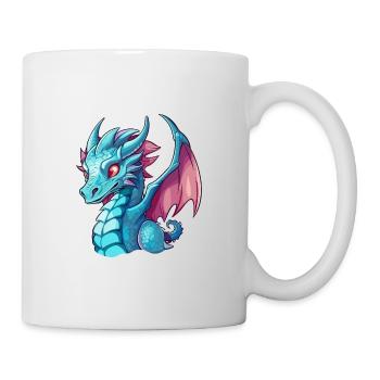 Dragon Aquarelle Colorée Dessin Animé Kawaii Animal - Mug blanc - blanc - Droite