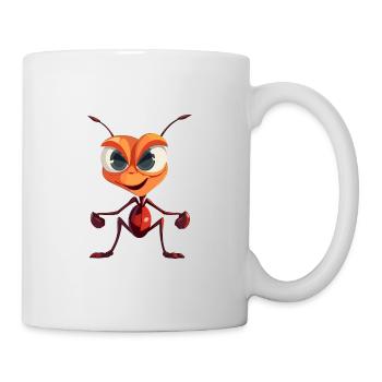 Ant Colorful Watercolor Cartoon Kawaii Animal - Mug - white - Right