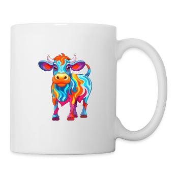 Vache Aquarelle Colorée Dessin Animé Kawaii Animal - Mug blanc - blanc - Droite
