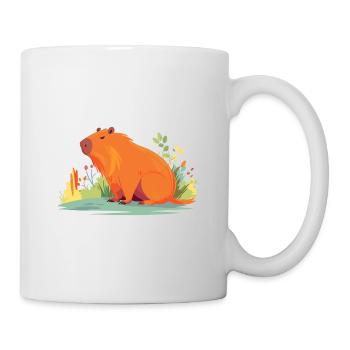 Capybara Colorful Watercolor Cartoon Kawaii Animal - Mug - white - Right