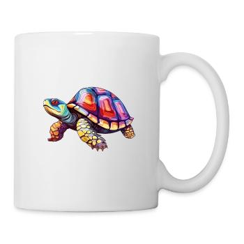 Turtle Colorful Watercolor Cartoon Kawaii Animal - Mug - white - Right