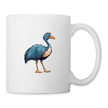 Ostrich Colorful Watercolor Cartoon Kawaii Animal - Mug - white - Right