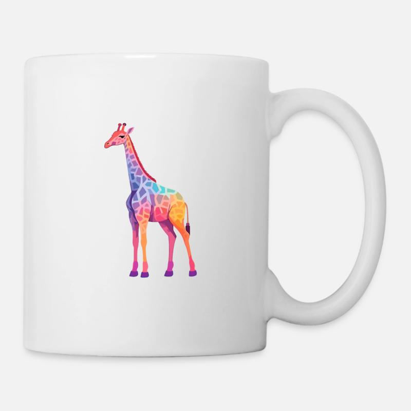 Giraffe buntes Aquarell Cartoon Kawaii Tier - Tasse - Weiß