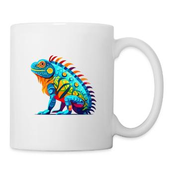 Iguana Colorful Watercolor Cartoon Kawaii Animal - Mug - white - Right