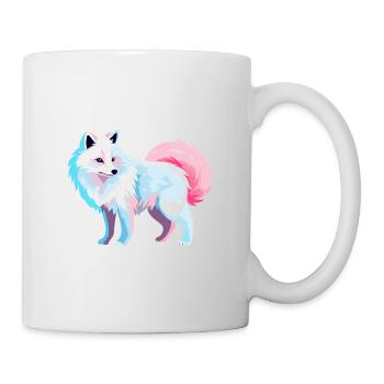 Arktisfuchs Bunte Aquarell-Karikatur Kawaii Anim - Tasse - Weiß - Rechts