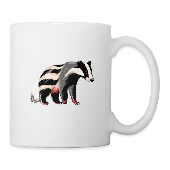 Badger Colorful Watercolor Cartoon Kawaii Animal - Mug - white - Right
