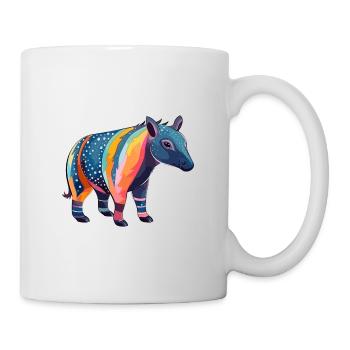 Tapir Colorful Watercolor Cartoon Kawaii Animal - Mug - white - Right