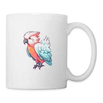 Kakadu Buntes Aquarell Cartoon Kawaii Tier - Tasse - Weiß - Rechts