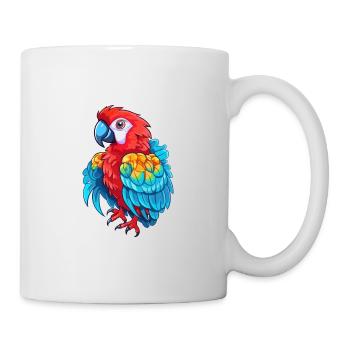 Parrot Colorful Watercolor Cartoon Kawaii Animal - Mug - white - Right
