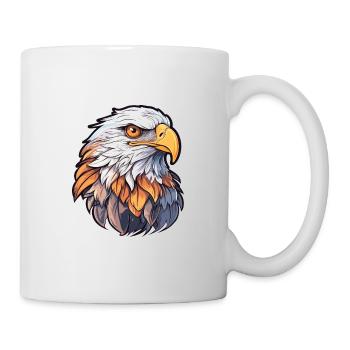 Adler Buntes Aquarell Cartoon Kawaii Tier - Tasse - Weiß - Rechts