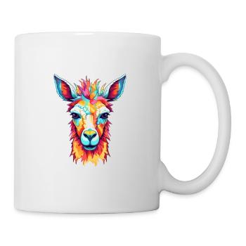 Lama buntes Aquarell Cartoon Kawaii Tier - Tasse - Weiß - Rechts