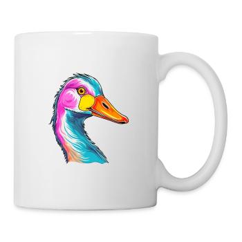 Goose Colorful Watercolor Cartoon Kawaii Animal - Mug - white - Right