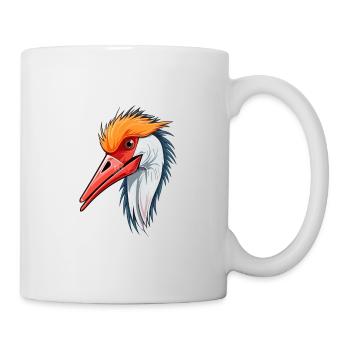 Kranich buntes Aquarell Karikatur Kawaii Tier - Tasse - Weiß - Rechts