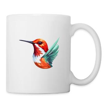 Colibri Oiseau Coloré Aquarelle Dessin Animé Kawaii An - Mug blanc - blanc - Droite