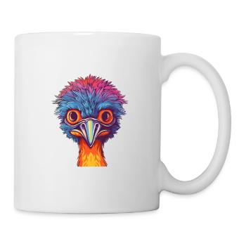 Emu Colorful Watercolor Cartoon Kawaii Animal - Mug - white - Right