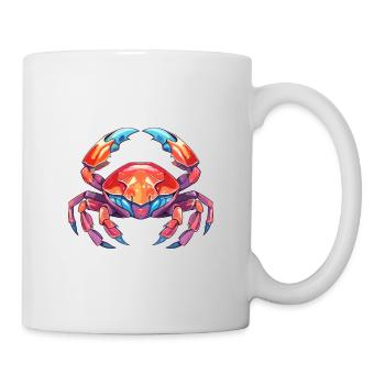 Crab Colorful Watercolor Cartoon Kawaii Animal - Mug - white - Right