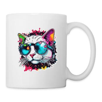 Cool Cat / Funny / Animal / Pet / Crazy - Mug - white - Right