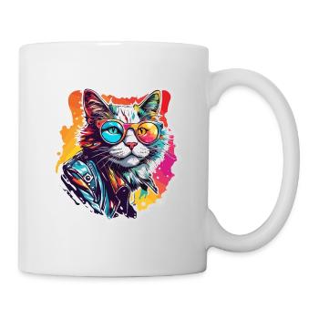 Cool Cat / Funny / Animal / Pet / Crazy - Mug - white - Right