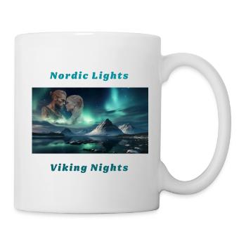 Viking Couple - Nordic Lights, Viking Nights - Mug - white - Right