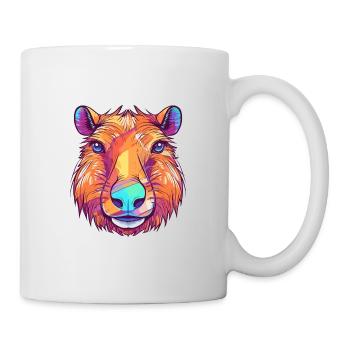 Capybara Colorful Watercolor Cartoon Kawaii Animal - Mug - white - Right