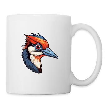 Specht bunte Aquarell-Karikatur Kawaii Anim - Tasse - Weiß - Rechts