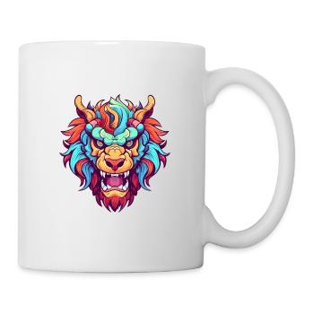 Chimera Colorful Watercolor Cartoon Kawaii Animal - Mug - white - Right