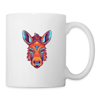 Âne Coloré Aquarelle Dessin Animé Kawaii Animal - Mug blanc - blanc - Droite
