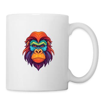 Orangutan Colorful Watercolor Cartoon Kawaii Anima - Mug - white - Right