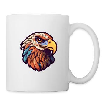 Hawk Colorful Watercolor Cartoon Kawaii Animal - Mug - white - Right