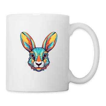 Kaninchen buntes Aquarell Cartoon Kawaii Tier - Tasse - Weiß - Rechts