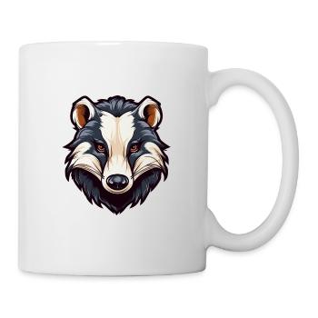 Blaireau Aquarelle Colorée Dessin Animé Kawaii Animal - Mug blanc - blanc - Droite