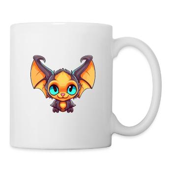Fledermaus buntes Aquarell Cartoon Kawaii Tier - Tasse - Weiß - Rechts