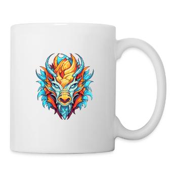 Dragon Aquarelle Colorée Dessin Animé Kawaii Animal - Mug blanc - blanc - Droite