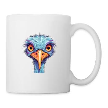 Ostrich Colorful Watercolor Cartoon Kawaii Animal - Mug - white - Right
