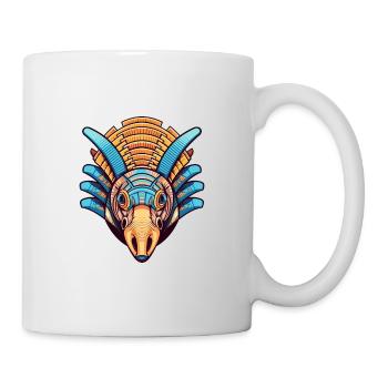 Gürteltier Bunte Aquarell-Karikatur Kawaii Anima - Tasse - Weiß - Rechts