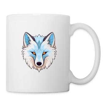 Arktisfuchs Bunte Aquarell-Karikatur Kawaii Anim - Tasse - Weiß - Rechts
