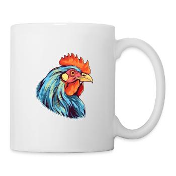 Hen Colorful Watercolor Cartoon Kawaii Animal - Mug - white - Right