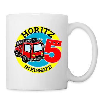 Name Moritz 5. Geburtstag Personalisiert - Tasse - Weiß - Rechts