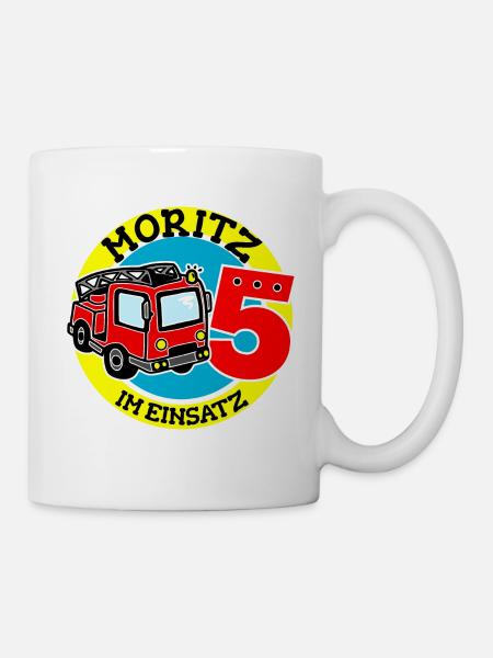 Name Moritz 5. Geburtstag Personalisiert - Tasse - Weiß