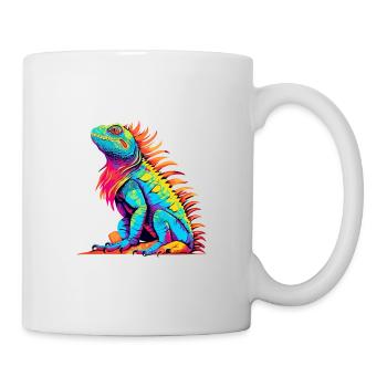 Iguana Colorful Watercolor Cartoon Kawaii Animal - Mug - white - Right