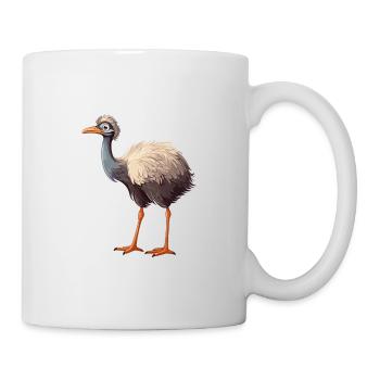 Ostrich Colorful Watercolor Cartoon Kawaii Animal - Mug - white - Right