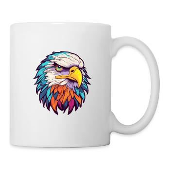 Adler Buntes Aquarell Cartoon Kawaii Tier - Tasse - Weiß - Rechts